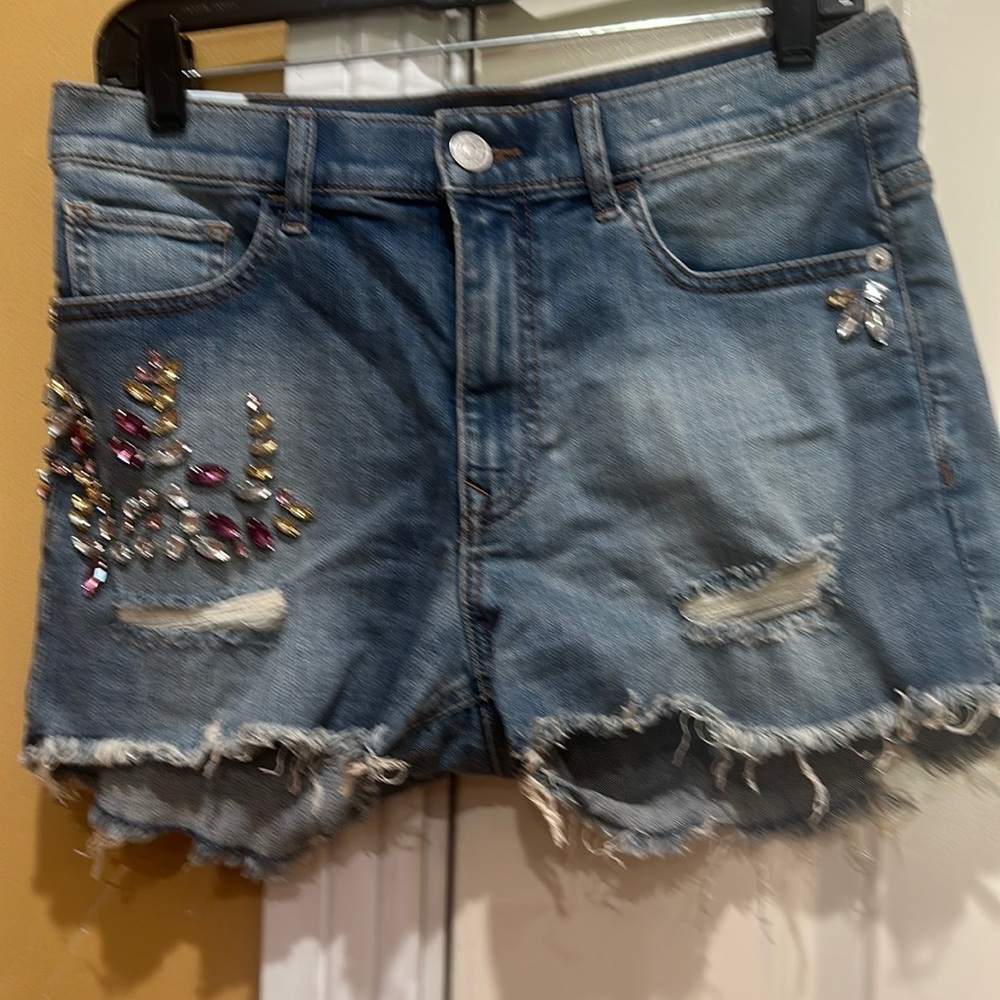 Express Jean shorts with jewels worn once.